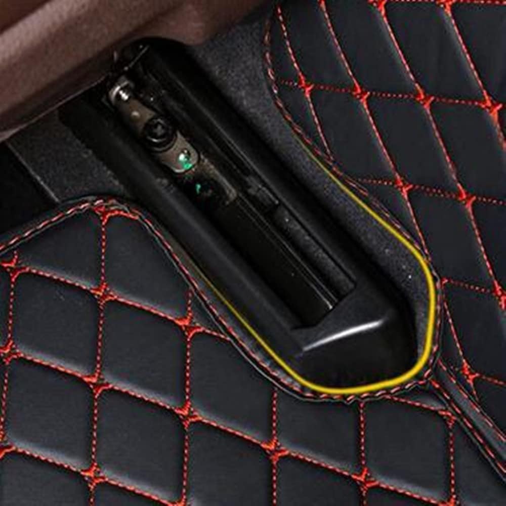 Custom All-Weather Protection Luxury Leather Floor Mats for Cars SUVs Trucks According Anti-Slip Leather Floor mats ﻿ (31, Brown and Black Beige)