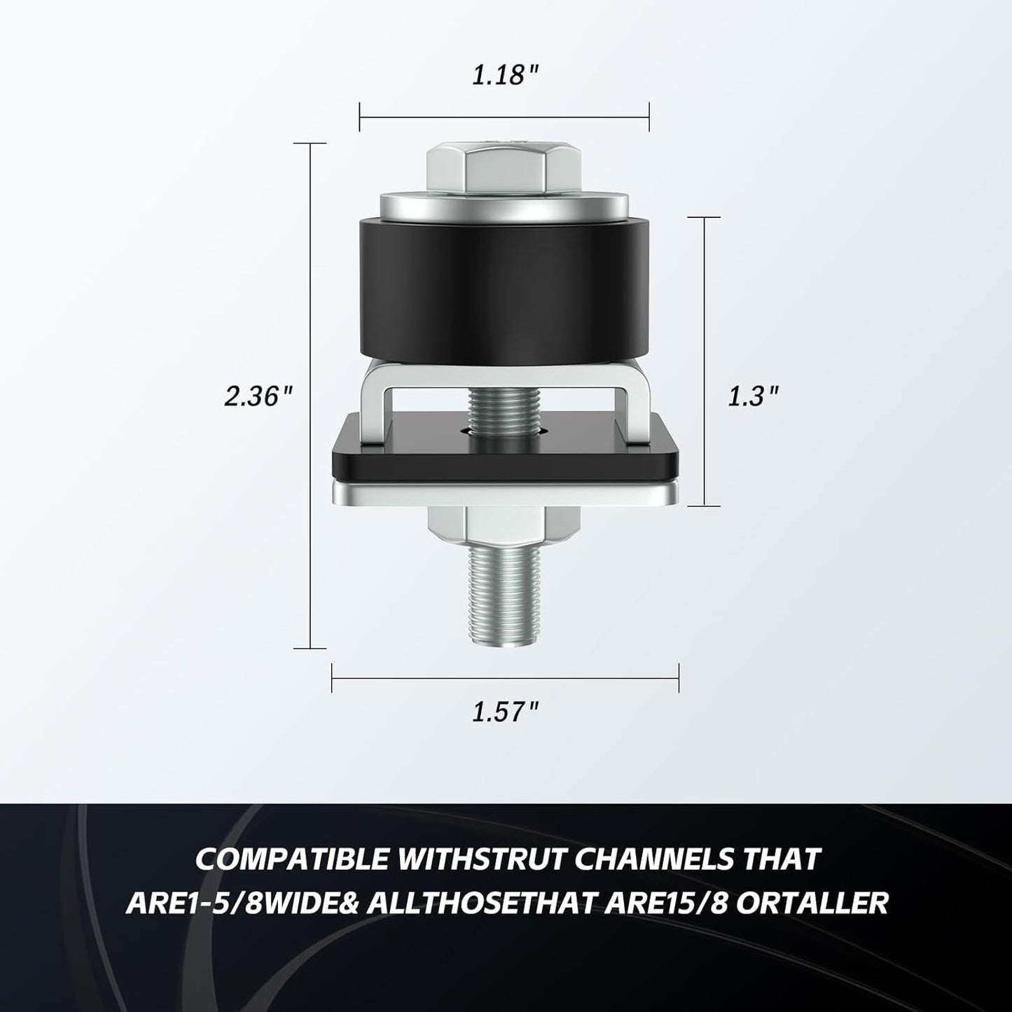 SKTREX Anti-Skid designTrolley Roller Wheels Limit Trolley Assembly Positioning for Unistrut Strut Channel with 1-5/8" Wide and All 1-5/8" or Taller Strut Channel Pack of 4