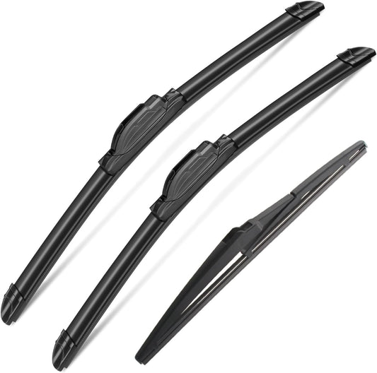 3Pcs Windshield Wipers for Mazda 3 2010 2011 2012 3013, All Seasons Original Equipment Automotive Replacement Windshield Wiper Blades- 24"/19"/14" (Pack of 3) J-HOOK