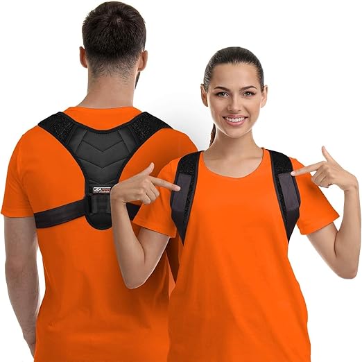 Posture Corrector for Men and Women, Upper Back Brace for Clavicle Support, Adjustable Back Straightener Belt and Providing Pain Relief from Neck, Back & Shoulder