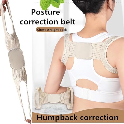 Posture Corrector for Women and Men,Breathable Hunchback Corrector,Adjustable Back Straightener Brace Suitable for Back,Shoulder and Spine Pain Relief（Beige，L）