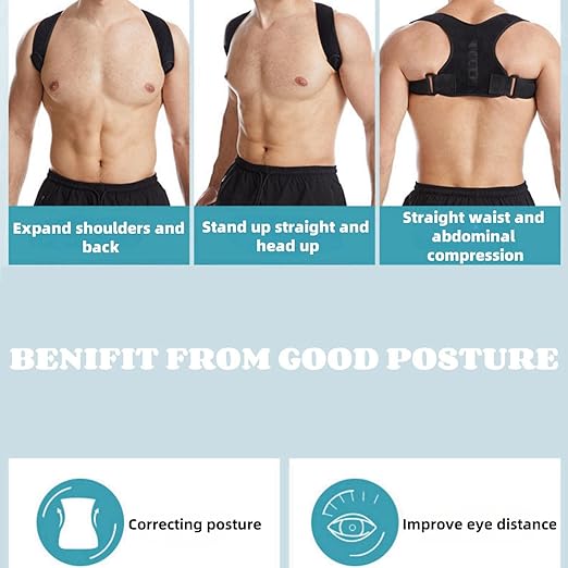 Male female posture corrector, adjustable upper backbreathable back support corrector, can relieve discomfort in the waist, neck, and shoulders