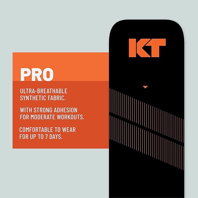 KT Tape, Pro Synthetic Kinesiology Athletic Tape, 150 Count, 10” Precut Strips
