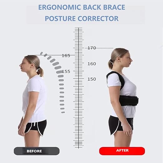 Posture Corrector for Women and Men, Upgraded Full Back Brace Support, Adjustable Shoulder Straightener for Improving Back Posture(L, 35.5"-41.5" Waist)