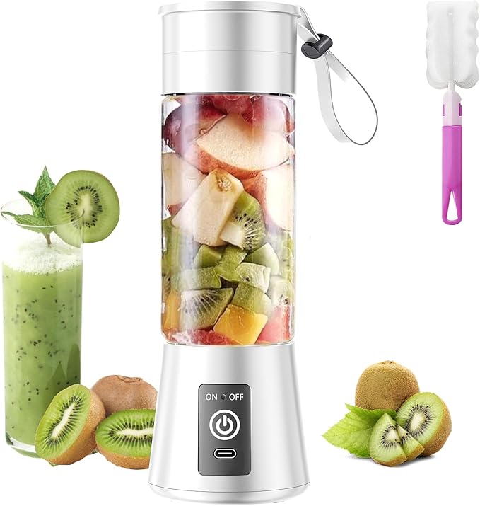 Personal Blender for Shakes and Smoothies - 2025 New Upgrade Cordless Portable Blender USB-C Rechargeable, 380Ml BAP Free Juice Cup, 6 Blades Freshly Squeezed for Picnic/Sprots, 20000Rpm/Min Speed