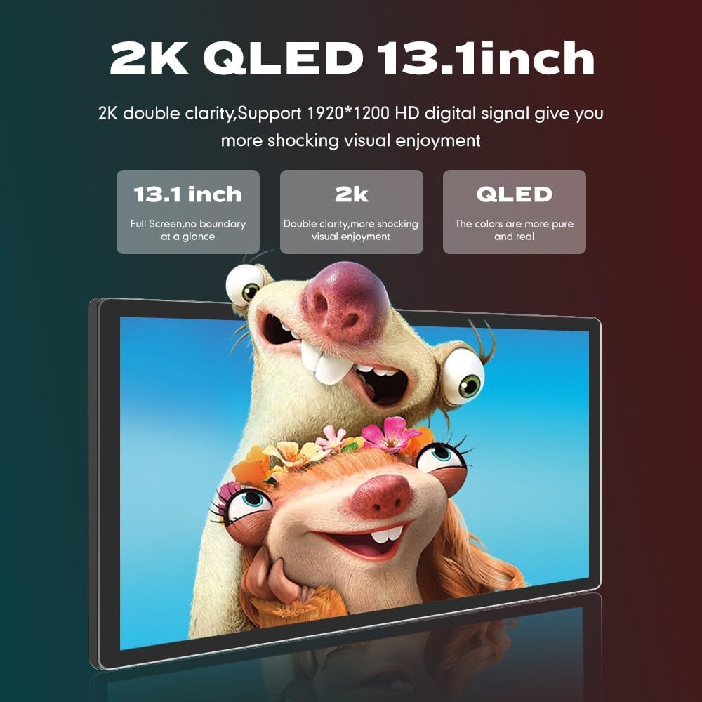 Kunfine Car CarPlay Android Auto Navigation Stereo GPS Radio Camera Display 13.1" QLED Touchscreen Headunit Tablet Media Player for Peugeot 301 2013-2022, if Applicable Octa Core 2G+32G Gloss Black