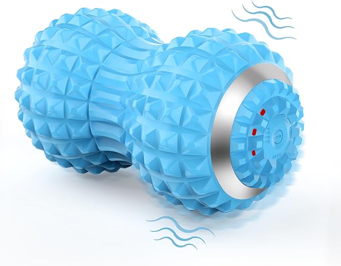 Uppye Vibrating Massage Ball for Pain Relif, Mobility Ball for Physical Therapy and Workout Recovery, Deep Tissue Myofascial Release Tools - Back, Shoulder & Foot Muscle Massager (Blue)