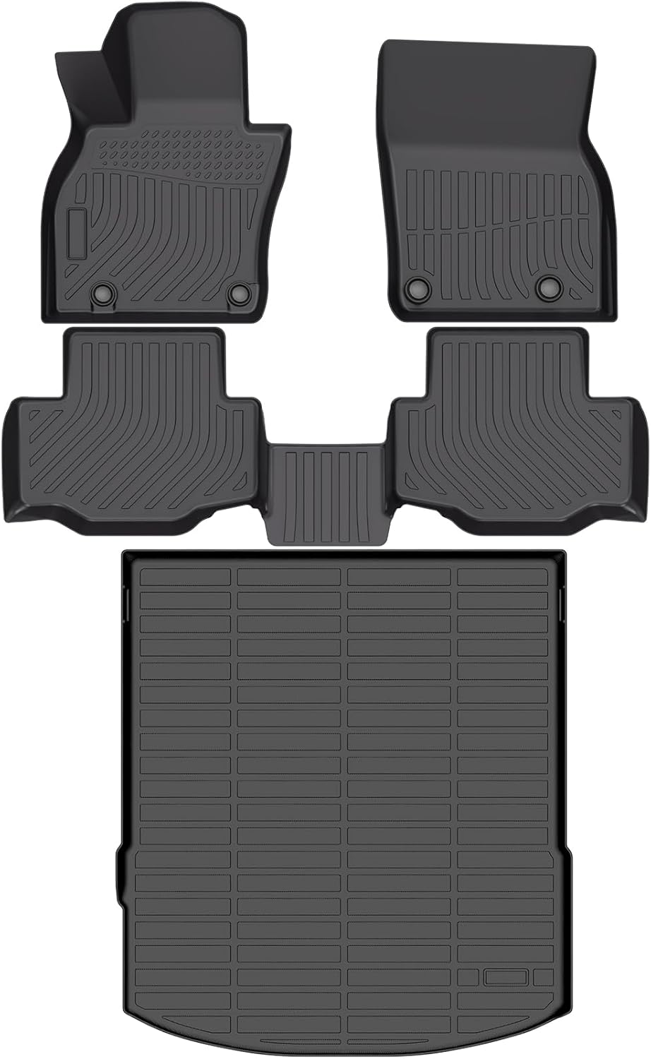 Floor Mats & Cargo Liner Set Custom Fit for Mazda CX-70,CX 70 PHEV 2025 All Weather Protection for Car Mats Anti-Slip TPE Odorless Floor Liners Mazda CX-70 Accessories Waterproof Trunk Mat, Black