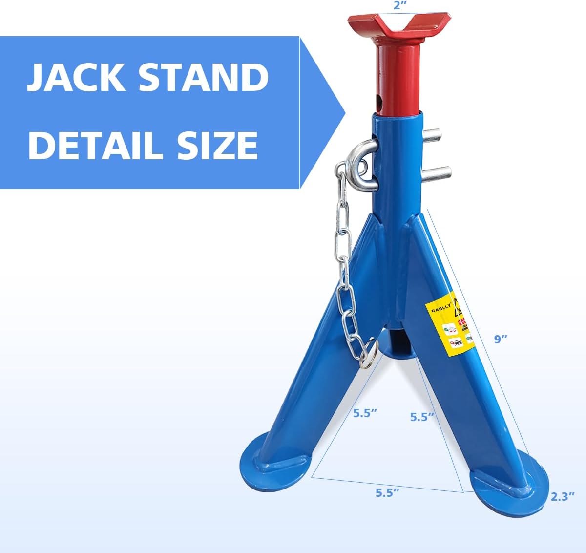 Jack Stands 3 Ton (6600 LBs) Lifting Car Stand with Security Locking Pins, Fit Use for Cars Automotive Sedans, RV, SUV, MPV, 2 Packs