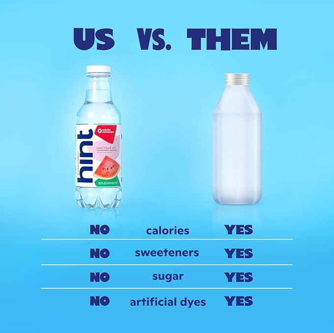 Hint Fruit-Infused Bottled Water, Strawberry Kiwi - Sugar Free Flavored Water with Zero Calories, Naturally Flavored, and No Artificial Sweeteners - 16 Fl Oz (Pack of 12)