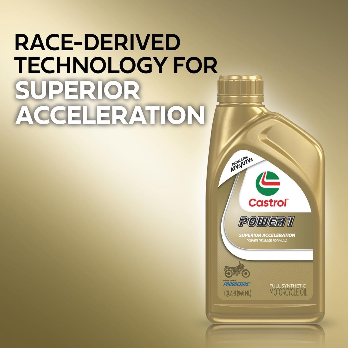 Castrol Power1 4T 10W-40 Full Synthetic Motorcycle Oil, 1 Quart, Pack of 6