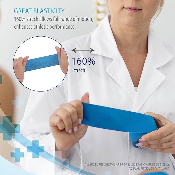 Deke Home - Kinesiology Tape Precut Strips (3 Pack), 20 Strong Adhesive 10in Elastic Strips, Waterproof Athletic Tape for Injuries, Knee, Ankle, Muscle, Joint, Latex-Free