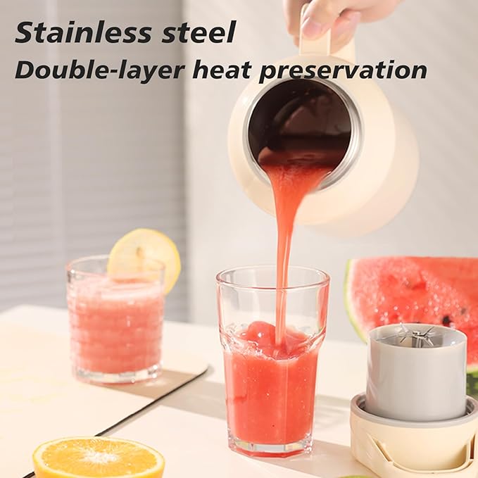 Portable Blender for Shakes and Smoothies 33oz High-Speed Portable Blender Rechargeable with Stainless Steel Straw BPA Free for Fruits and Veggies, White