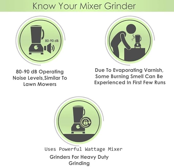 TABAKH Indian Mixer Grinder | 3 Stainless Steel Jars | 650 Watts | 110-Volts | Red