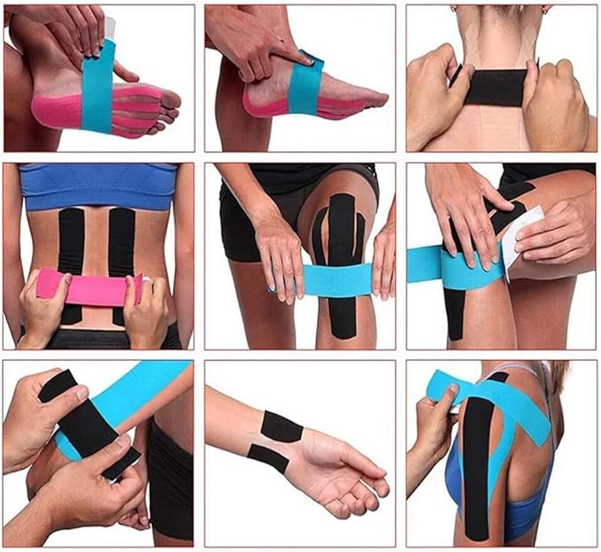 Extra Wide Kinesiology Tape | Waterproof & Latex-Free | 4" Continuous Roll Athletic Tape for Muscle & Joint Support | Elastic Therapeutic Tape for Injury Recovery & Pain Relief | 4 inch x 16 feet |
