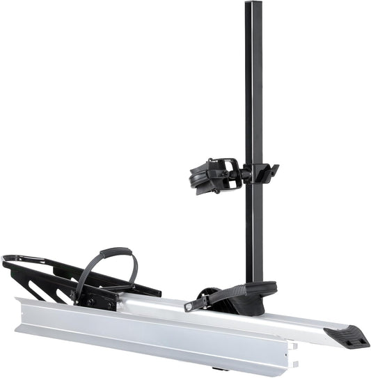 Single 1-Ebike Rack Hitch Mount with Ramp Foldable Bike Carrier 100 lbs. Capacity for Cars SUV Truck Trailer and RV