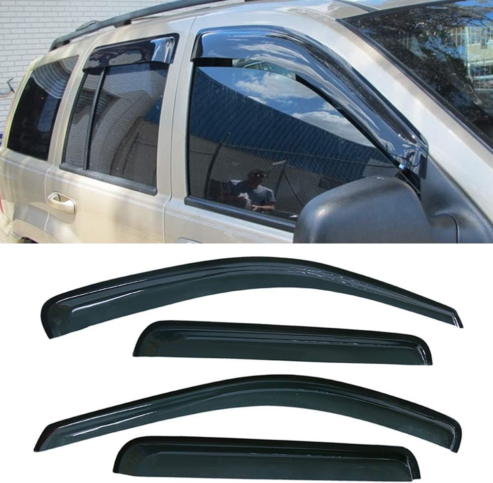 4pcs for 05-10 Grand Cherokee Window Visors Sun Rain Guard