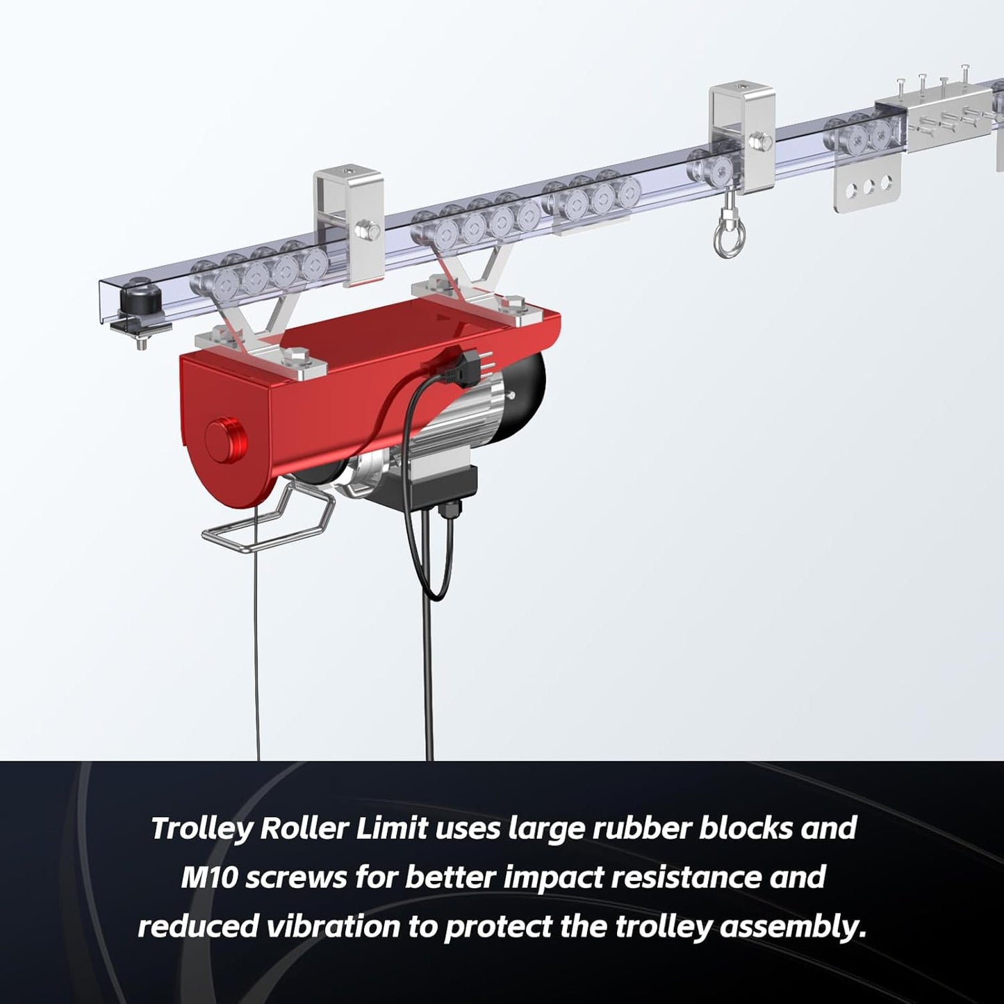 SKTREX Anti-Skid designTrolley Roller Wheels Limit Trolley Assembly Positioning for Unistrut Strut Channel with 1-5/8" Wide and All 1-5/8" or Taller Strut Channel Pack of 8