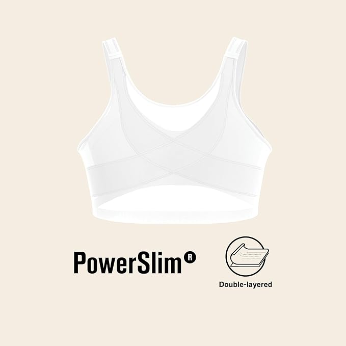 Leonisa Women's Posture Corrector Wireless Back Support Bra, White, 36C