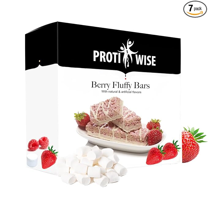 ProtiWise – Berry Fluffy High Protein 15g Bar | 7/Box | Weight Loss, Diet, Keto Friendly, Hunger Control, Meal Replacement | Gluten Free, Low Fat, Low Sugar