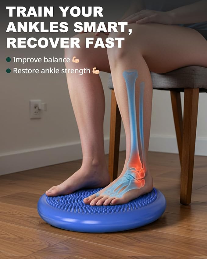 Trideer Wobble Cushion with Inflation Pump - Wiggle Seat for Sensory Kids(Multiple Colors), Balance Disc (Extra Thick)