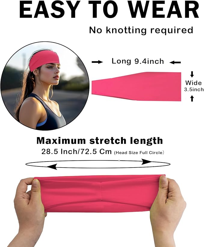 Headbands for Men & Women, Sweat Headband Non-Slip Sweatband Sports Running Cycling Yoga Basketball Workout Football Training
