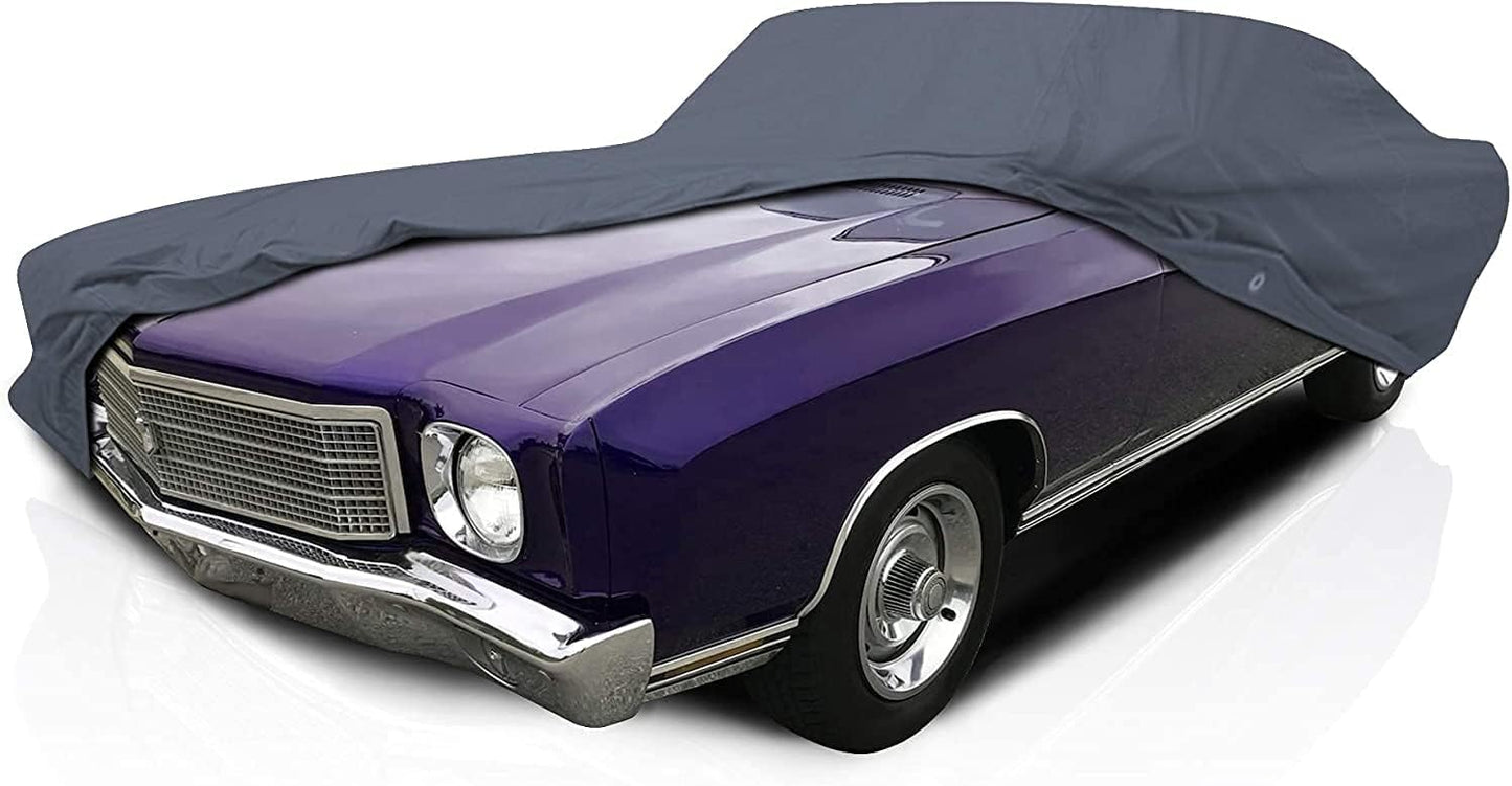 5-Layer Full Car Cover – Semi Custom Fit for Chevrolet Monte Carlo 1970-1977 Coupe 2-Door | All-Weather Protection: Dustproof, Windproof, UV-Resistant, Breathable & Durable