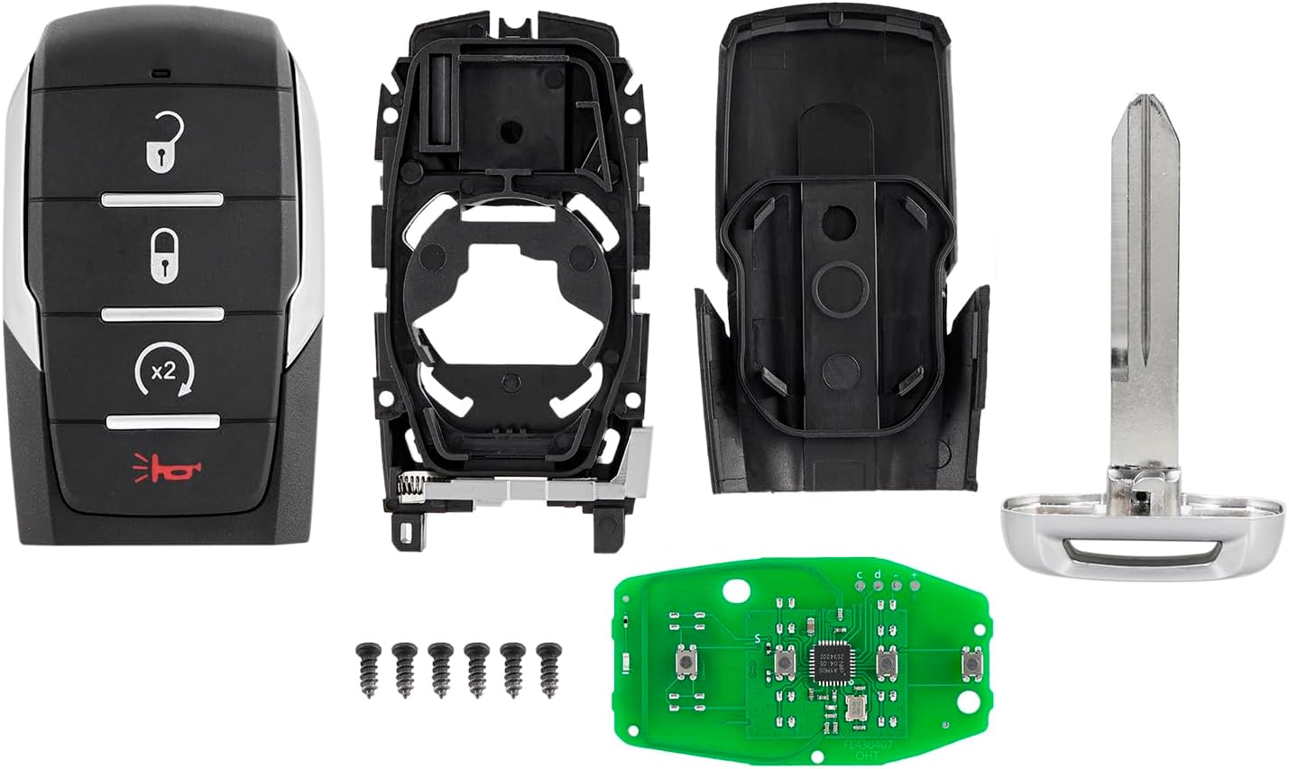 4-Button Smart Key Fob for Dodge Ram 1500 (2019-2024), 433MHz, FCC ID: OHT-4882056, P/N: 68442907 68291689
