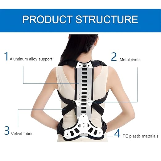 Adjustable Spine Posture Corrector For Back Support, Hunchback, Scoliosis, Kyphosis And Vertebral Compression Fractures For Children, Adults And Elderly (Blue-M)