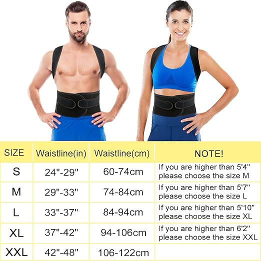 Posture Corrector for Women and Men, Back Brace Adjustable Back Straightener Support for Upper Back XL(37"-42")