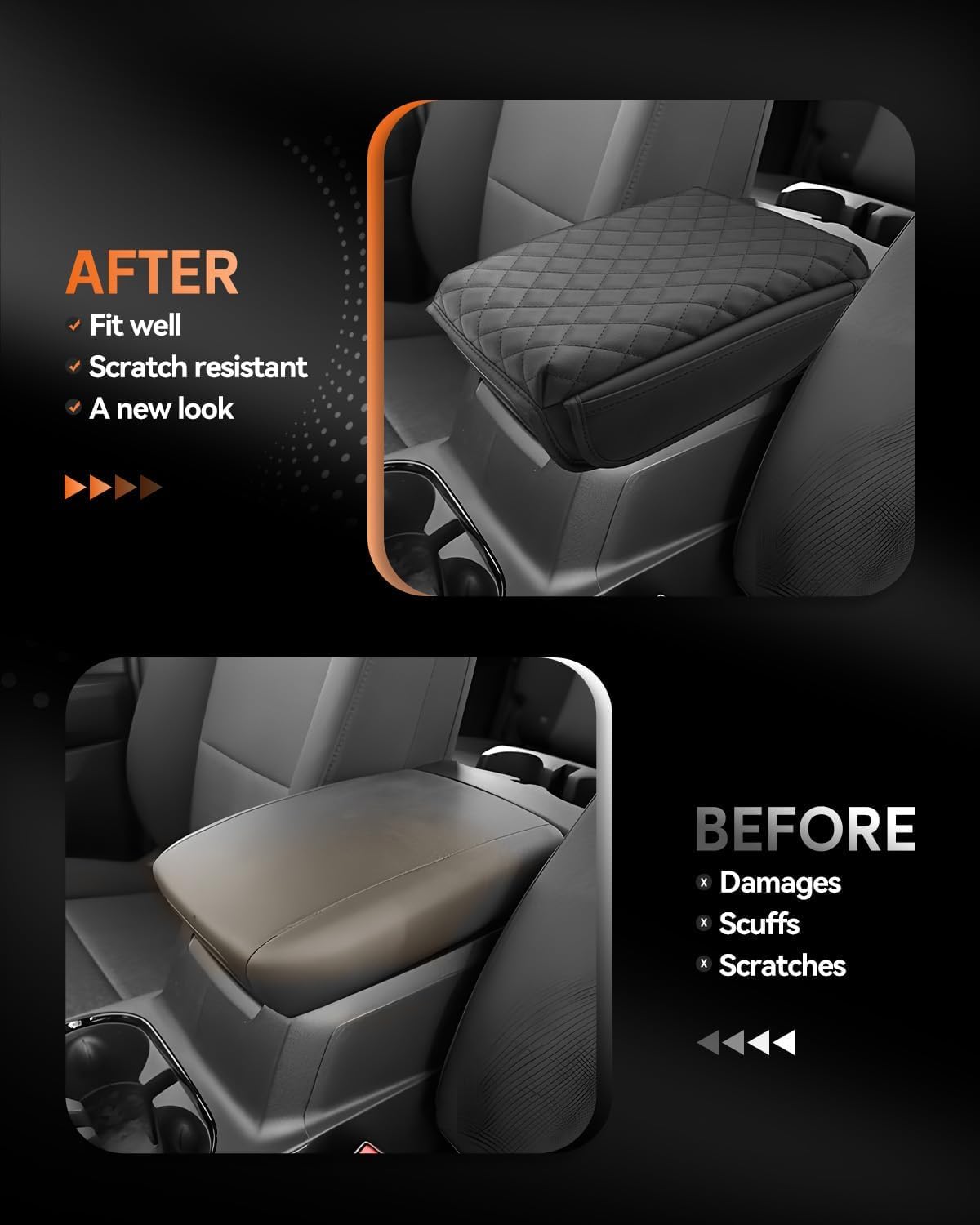 CDEFG for Chevrolet Colorado -GMC Canyon 2023-2025 2026 Center Console Cover Armrest Box Cover for Colorado/Canyon Accessories Console Arm Rest Protector Thickened with 2 Side Pocket