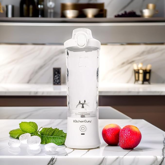 Elite Rechargeable Travel Blender: 240W Personal Smoothie Maker with 6-Leaf Blade, 600ml Capacity, and Innovative Pop-Up Design for Easy Portability - For Home or On the Go (Black)