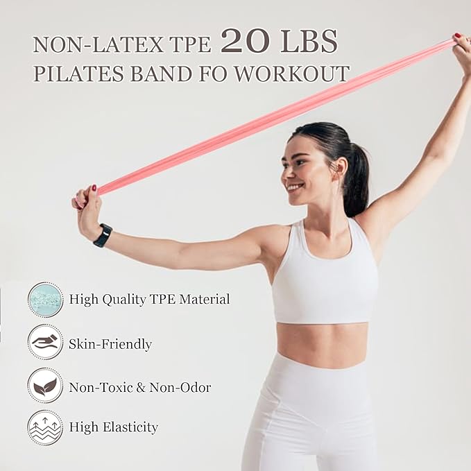 Pilates Ring Set 9 PCS, Magic Circle Yoga Ring, Pilates Ball, 2.2lb *2 Dumbbells, Resistance Bands, Tape Measure, Pilates Weight Kit Equipment Accessories for Home Workouts Fitness Yoga