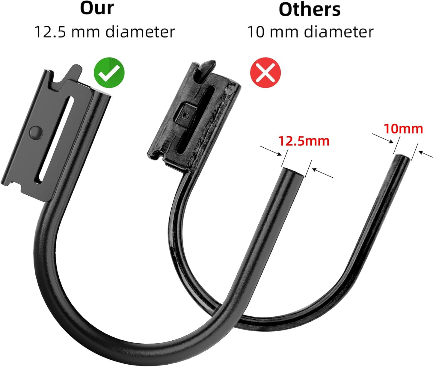 4PCS Heavy Duty E Track J Hooks，Large Steel 5" J Hook E Track Accessories for Enclosed Trailer,Workshop & Garage,Maximum Load 1400 Pounds(1/2" Diameter Solid Steel)