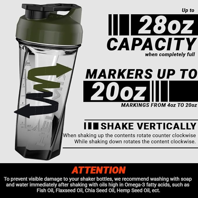 HELIMIX 2.0 Vortex Blender Shaker Bottle Holds upto 28oz | No Blending Ball or Whisk | USA Made | Portable Pre Workout Whey Protein Drink Shaker Cup | Mixes Cocktails Smoothies Shakes | Top Rack Safe