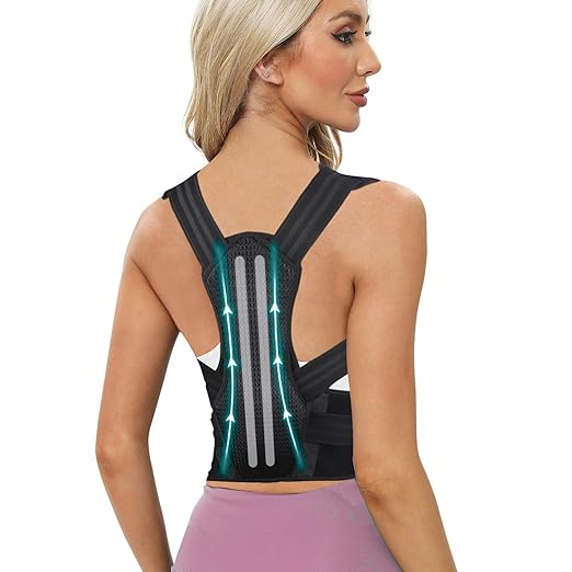 Ergonomic Posture Corrector for Men and Women, Adjustable Back Brace for Spine Alignment, Neck, Shoulder, and Clavicle Support, Improves Posture and Relieves Pain