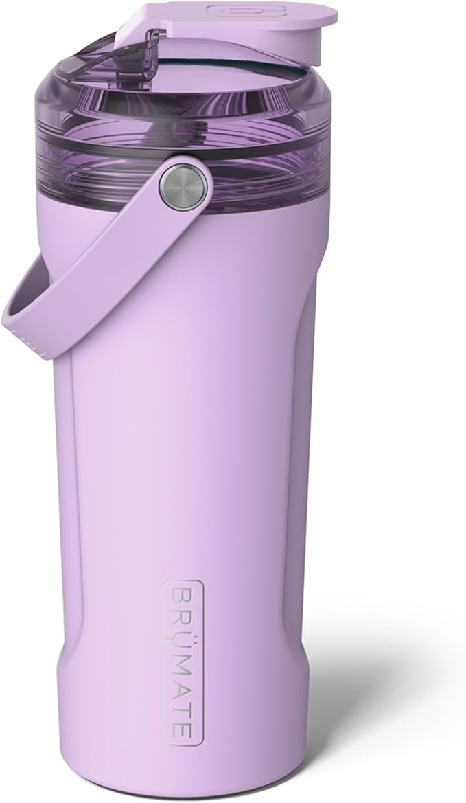 BrüMate MultiShaker Blender Shaker Bottle | 100% Leakproof Insulated Stainless Steel | Pre Workout and Protein Shaker Bottle for the Gym | 26oz (Lavender)