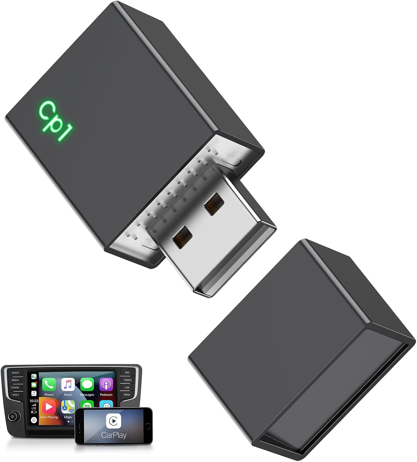 Wireless CarPlay Adapter for iPhone 2025 Upgrade,Ultra-Low Lag,Stable Connection,Mini Bluetooth Apple Car Play Adapter for iOS 10+ and Car from 2016+,USB A