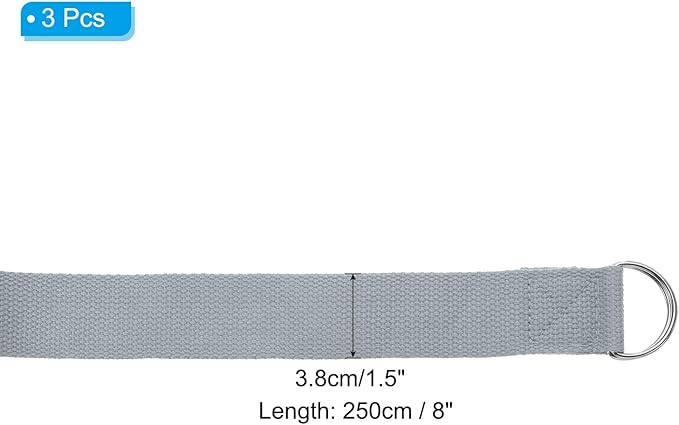PATIKIL Yoga Strap for Stretching Cotton Yoga Belt with Adjustable Metal D-Ring Buckle Stretch Band for Fitness Pilates