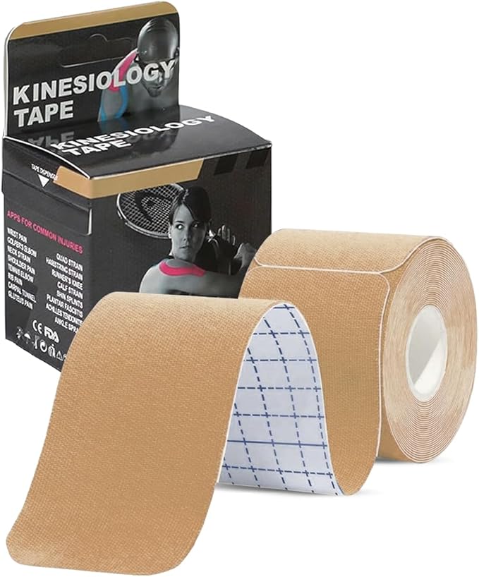 Kinesiology Tape Knees Pre-Cut 20 Inch, Muscle Tape, Athletic Tape for Injuries, Waterproof Roll, Sports Tape for Pain Relief, Physical Therapy Kinetic Tape for Knee, Shoulder, Back, Ankle, Foot