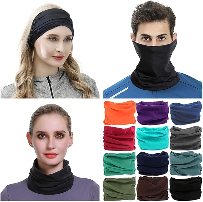 Neck Gaiter Headband Headwear Head Wrap Face Mask Magic Scarf Bandana for Men and Women