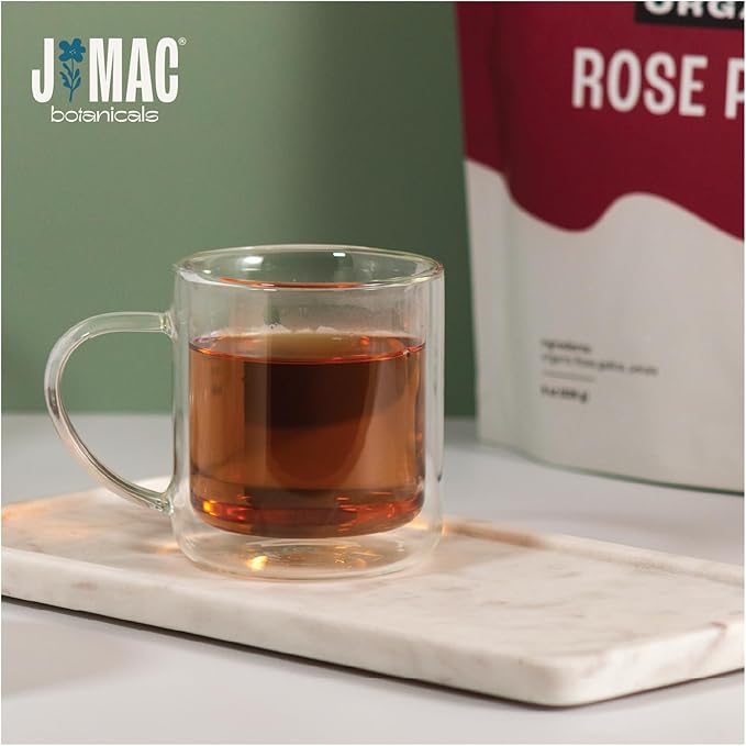 J MAC BOTANICALS Organic Rose Petals, (16 oz - Bulk 1 Pound) Certified USDA Organic, edible, culinary grade dry rose petals, rose petals for herbal tea, cooking and crafts