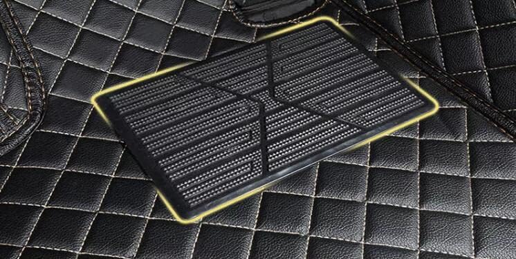 Custom All-Weather Protection Leather Car Floor Mats for Cars Sedan SUV Sports Car Waterproof Floor Mat (Black+Blue)