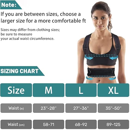 Ergonomic Posture Corrector for Men and Women, Adjustable Back Brace for Spine Alignment, Neck, Shoulder, and Clavicle Support, Improves Posture and Relieves Pain