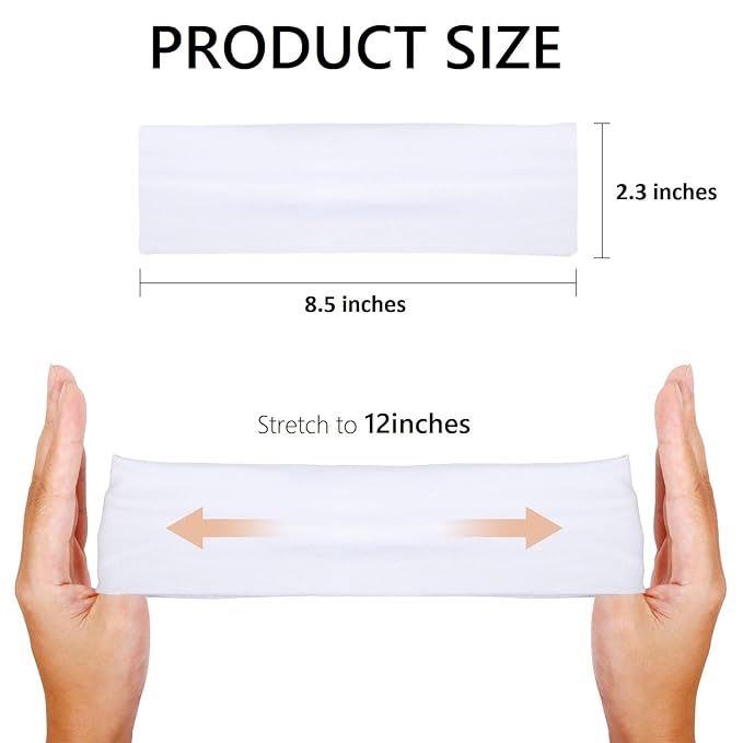 Elastic Non-Slip Soft Cloth Fabric Women's Headbands 16 Pack - Yoga, Running, Sports Hair Accessories in Black, Brown, Beige, Thick