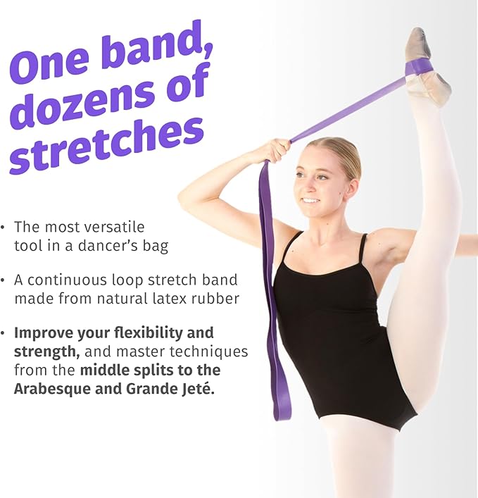 The PlumBand Stretch Band for Dance and Ballet – Premium Gift-Ready Package - Sizes for Kids & Adults – Improve Your Splits, Flexibility and Strength with Stretching