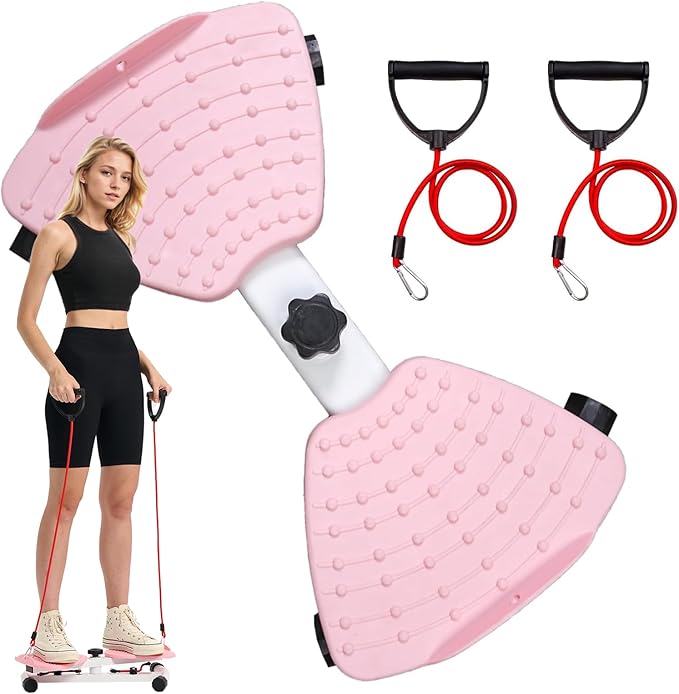 Waist Twister Machine with Resistance Bands - 300 lbs Weight Capacity, Non-Slip Twist Board, Noiseless Ab Twister for Belly Fat Loss, Home Gym Equipment for Women/Men