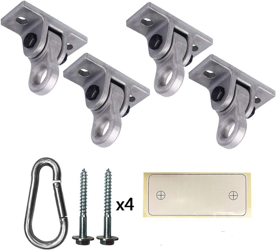 Heavy Duty White Metal Color Swing Hangers Screws Bolts Included Over 5000 lb Capacity Playground Porch Yoga Seat Trapeze Wooden Sets Indoor Outdoor (4 Pack)
