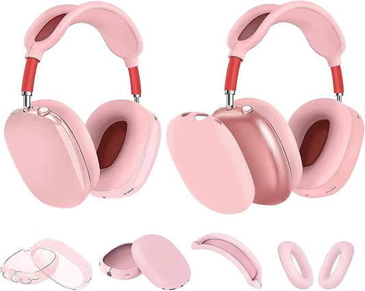 for AirPods Max Case-Ear Protector Set 4 in 1-Headband & Ear Cups-Pink