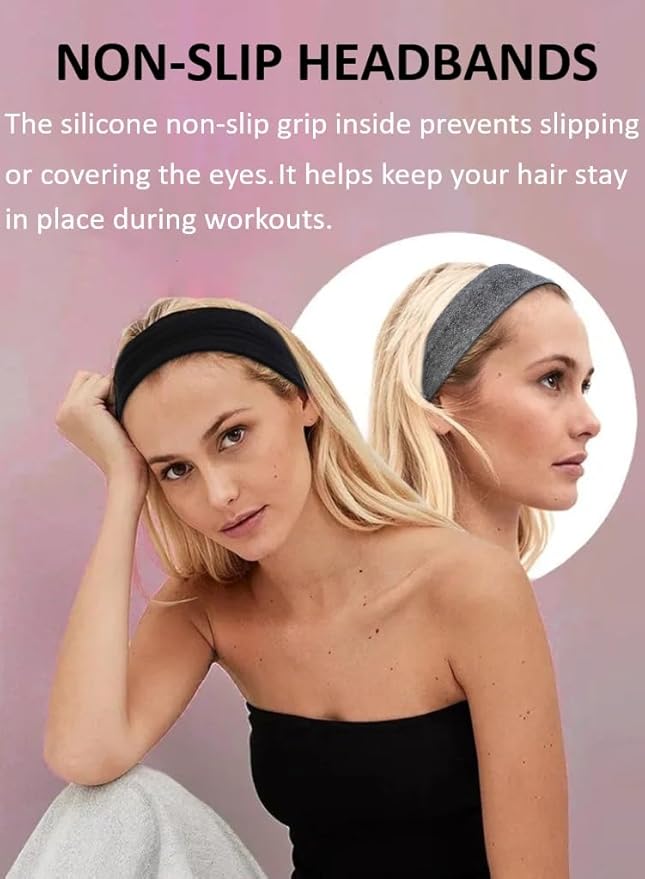 Sweat Bands Headbands for Women Non Slip Workout Sweatbands for Women Hair